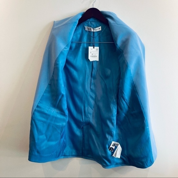 ZARA Sz S Oversized Y2K Jacket Blazer Lined Shoulder Pads NEW WITH TAG - Picture 8 of 13